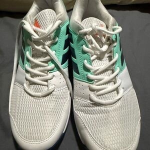 Adidas Women's White and Teal Athletic Shoes